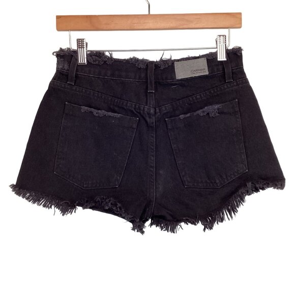 Carmar Denim Shorts Size 27‎ Bianca Relaxed High Rise NWT Distressed Black - Picture 4 of 8